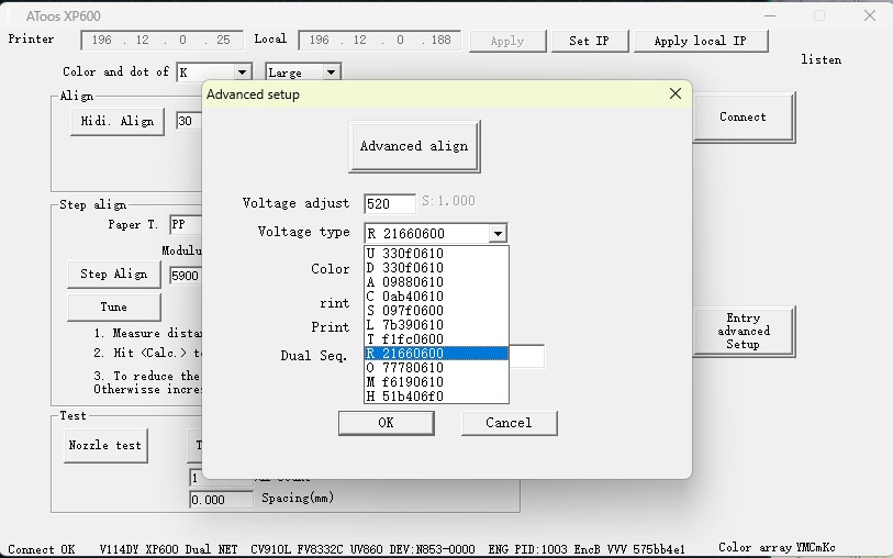 Binterjet iGO-XDY Settings